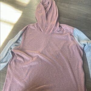 Pink and Gray Hooded Sweatshirt